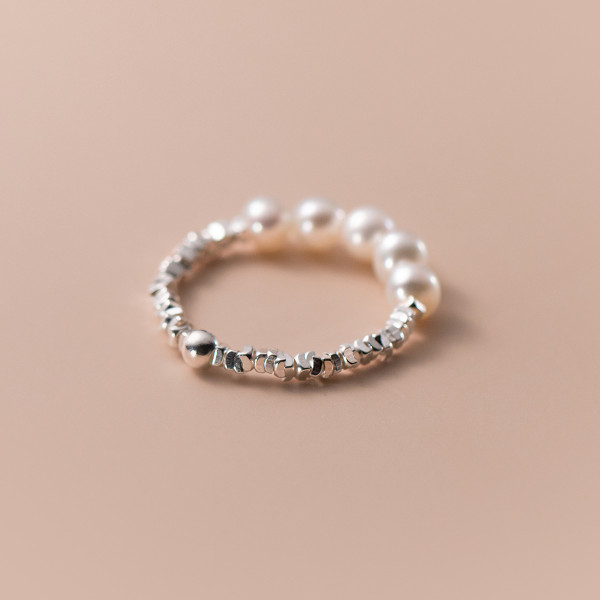 A40774 s925 sterling silver pearl elegant ring