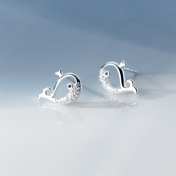 A39113 s925 sterling silver trendy rhinestone stud dainty earrings