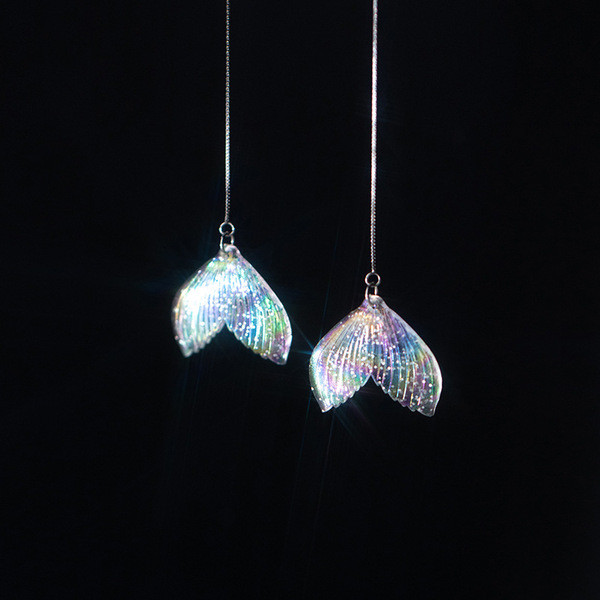 A33676 s925 sterling silver string trendy sweet simple sequin earrings