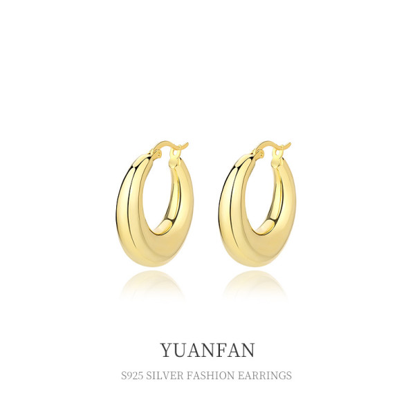 A35664 925 sterling silver chic vintage metal qualityC earrings