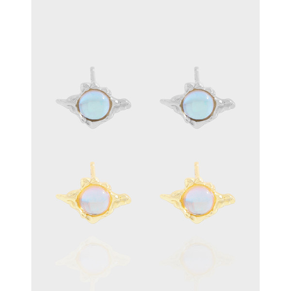 A40972 design geometric stud sterling silver s925 earrings