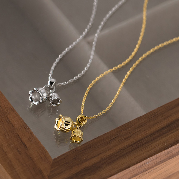 A40163 s925 sterling silver vintage grade elegant necklace