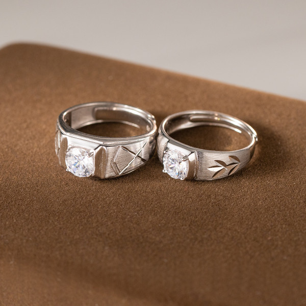 A45432 s925 sterling silver simple unique rhinestone ring
