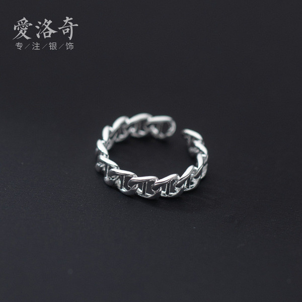A33546 s925 sterling silver unique fashion simple hollowed adjustable adjustable ring