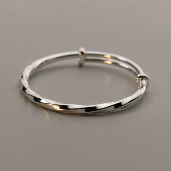 A41242 silver spiral bangle simple trendy bracelet