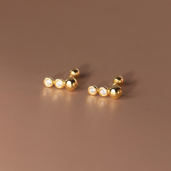 A36378 s925 sterling silver simple cute rhinestone chic earrings