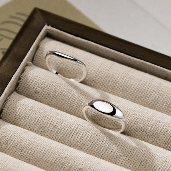 A43244 s925 sterling silver weave unique simple bar design ring