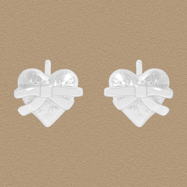 A44286 butterfly heart stud sterling silver s925 heartshape earrings