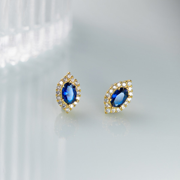 A43777 silver black agate stud cute elegant simple vintage earrings