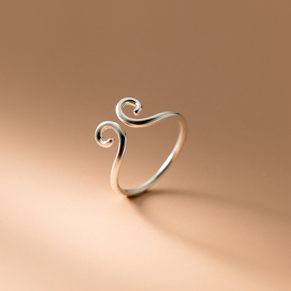 A36299 s925 sterling silver unique bar ring