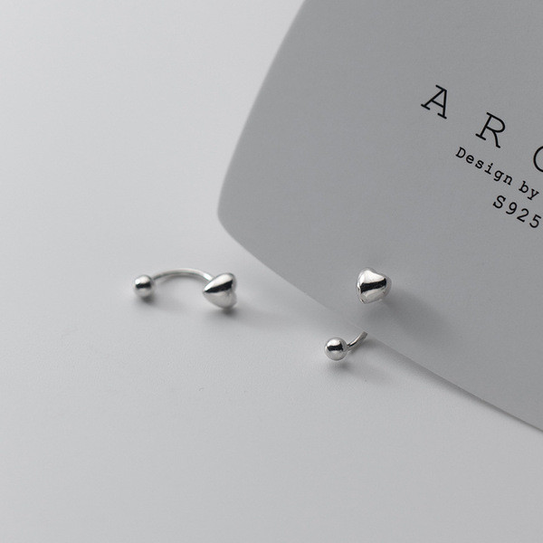 A34755 s925 sterling silver heartshape sweet earrings