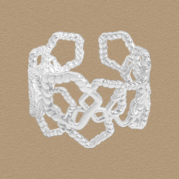 A45666 wide hollowed sterling silver s925 ring