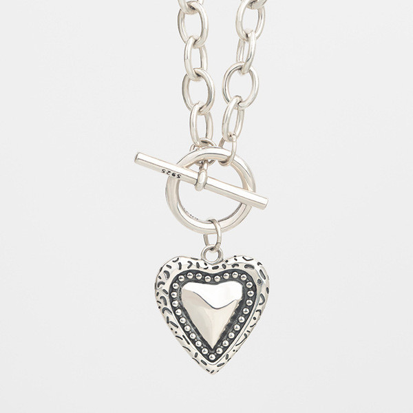 A32904 s925 sterling silver vintage chic pendant heart simple necklace