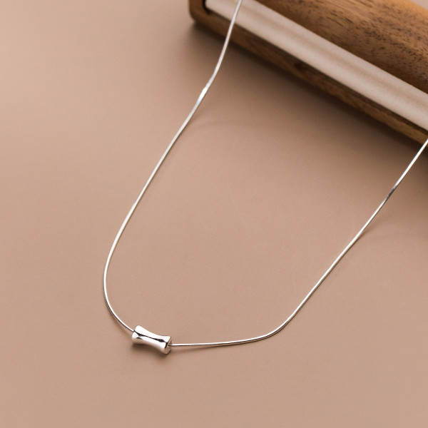 A37190 s925 sterling silver tube necklace