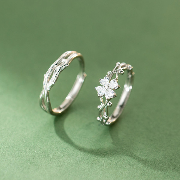 A45731 s925 sterling silver trendy sweet rhinestone tree ring