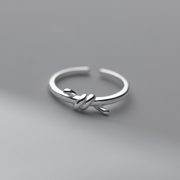 A36554 s925 sterling silver unique simple rope ring