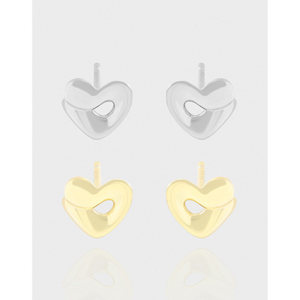 A42640 design hollowed heart stud sterling silver s925 earrings