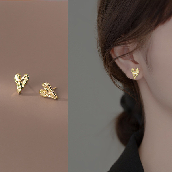 A34693 s925 sterling silver heart earrings