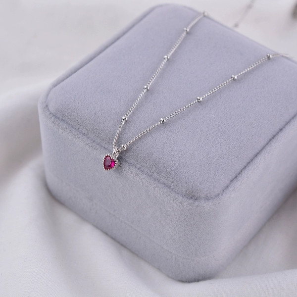 A43106 s925 sterling silver trendy sweet rhinestone heart elegant necklace