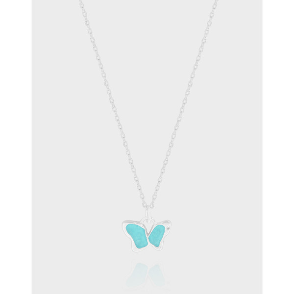 A39881 design butterfly glazed quality sterling silver s925 necklace