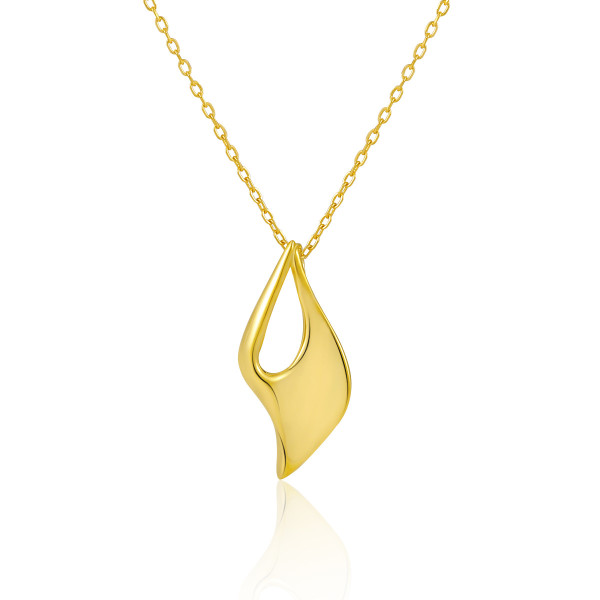 A43343 geometric hollowed s925 sterling silver unique necklace