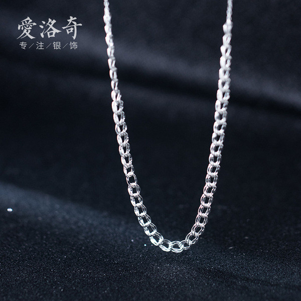 A33077 s925 sterling silver simple irregular geometric necklace