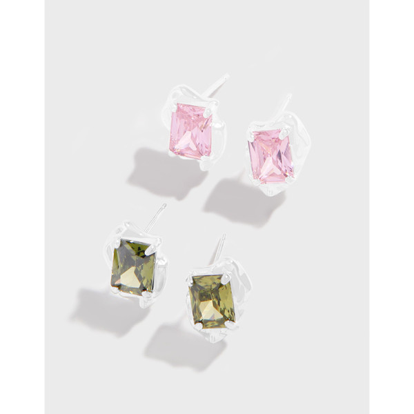 A36035 design minimalist wrinkled quality cubiczirconia earrings