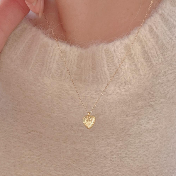 A45012 sterling silver heart simple necklace
