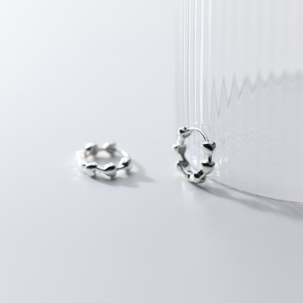 A35808 s925 sterling silver heart simple trendy earrings