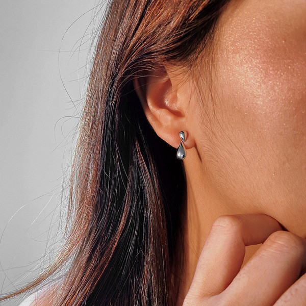 A33604 teardrop 925 sterling silver simple cute fashion earrings