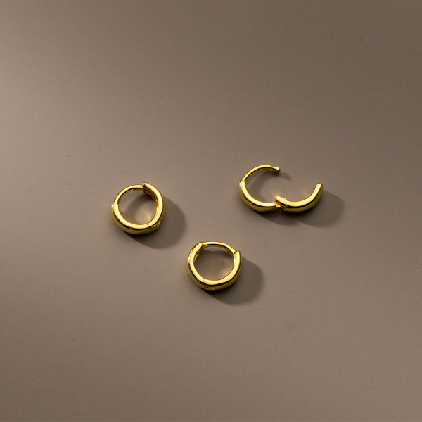 A37341 s925 silver simple circle earrings earrings
