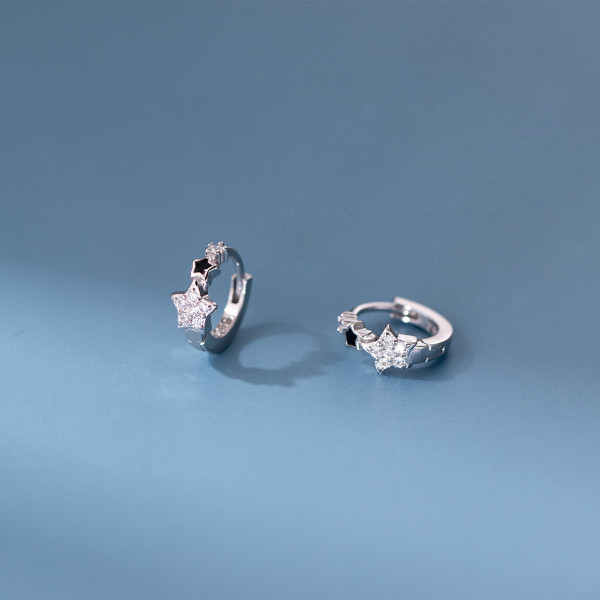 A44950 s925 sterling silver sweet dainty rhinestone stud earrings