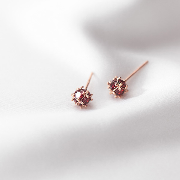 A35973 s925 sterling silver cute rhinestone ball geometric earrings