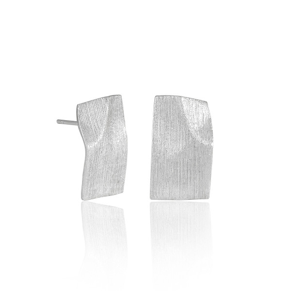 A43354 bar stripe stud s925 sterling silver unique elegant earrings
