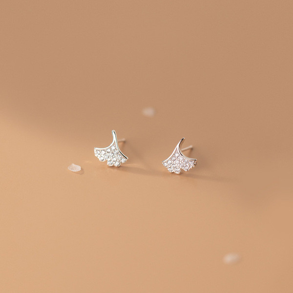 A33822 s925 sterling silver simple fashion sparkling silver earrings