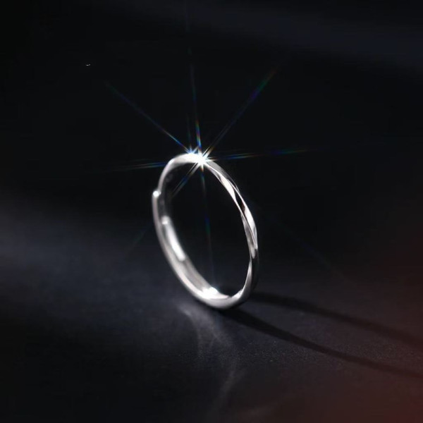 A46131 sterling silver fashion twist adjustable ring