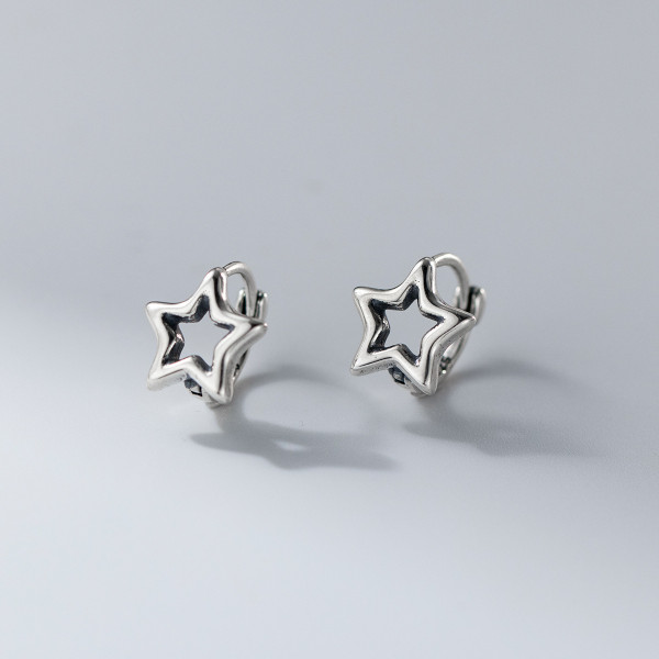 A46373 s925 sterling silver vintage dainty thai hollowed ear buckle