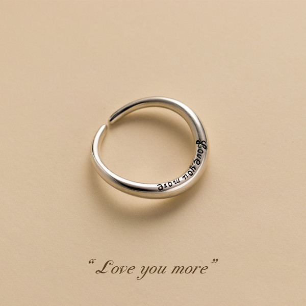 A38101 s925 sterling silver thai initial dainty adjustable ring