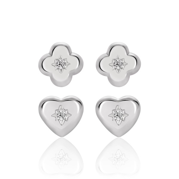 A42581 rhinestone stud minimalist s925 sterling silver unique elegant heart earrings