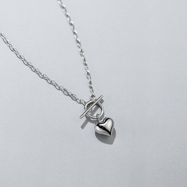 A34538 s925 sterling silver heartOT necklace