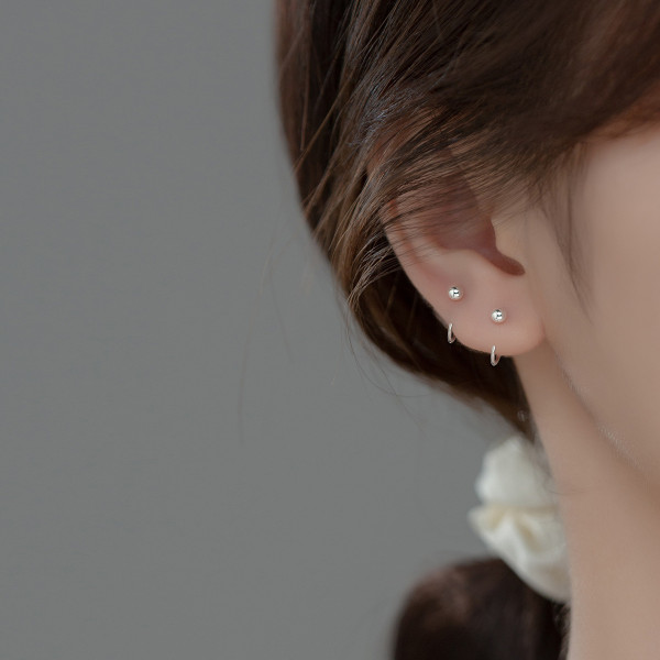 A36652 s925 sterling silver fashion simple geometric earrings