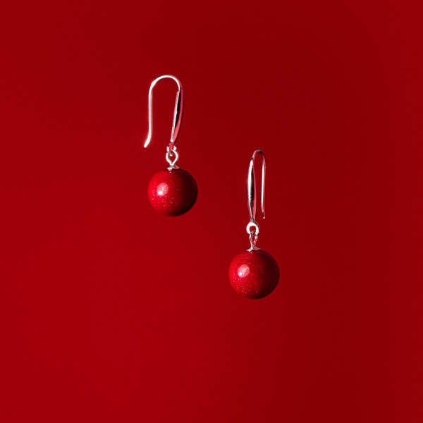 A40405 s925 silver simple cute circle fashion earrings
