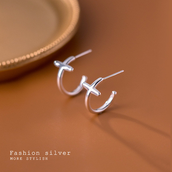A31699 s925 sterling silver simple chic earrings