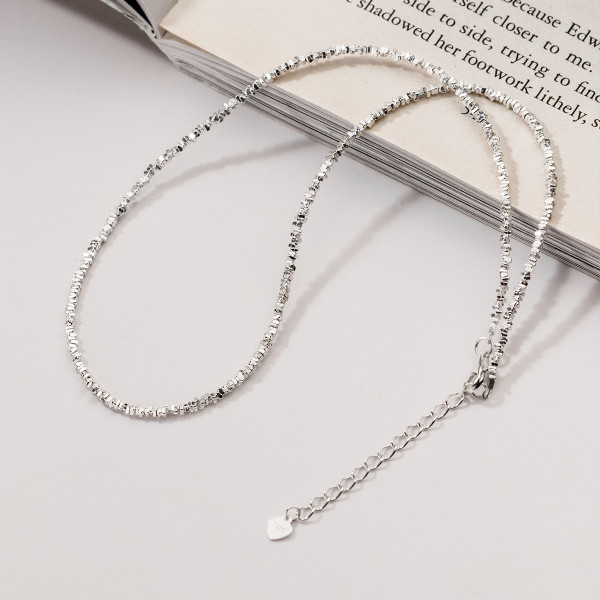 A38992 s925 sterling silver chain bar necklace