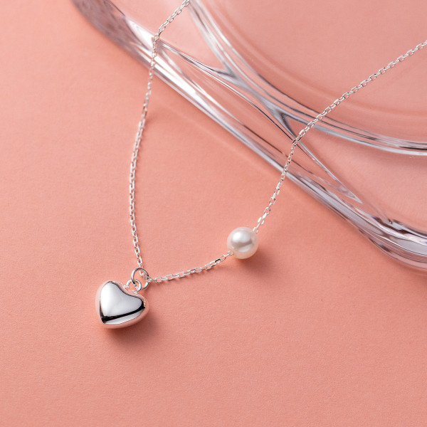 A41826 s925 sterling silver heart necklace