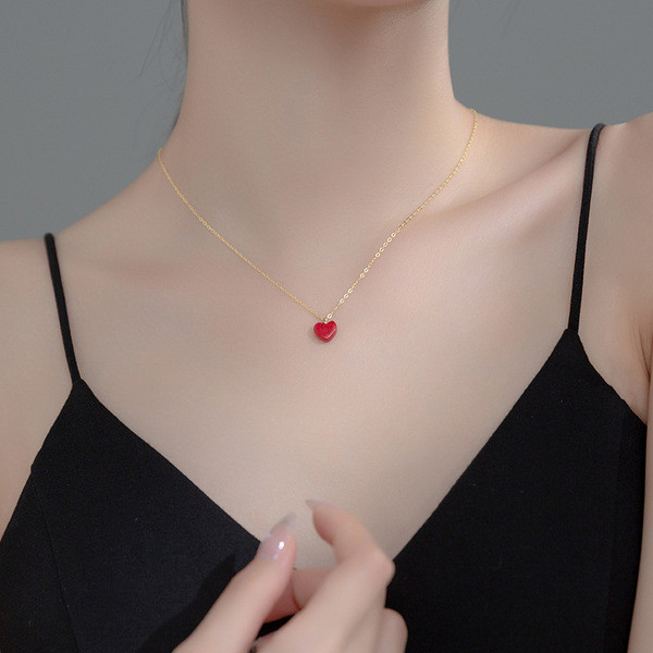 A34601 s925 sterling silver heart necklace