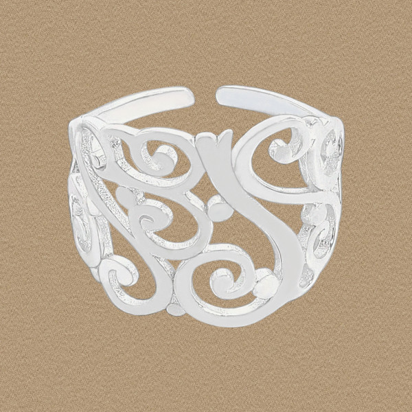 A44639 wide hollowed sterling silver s925 ring