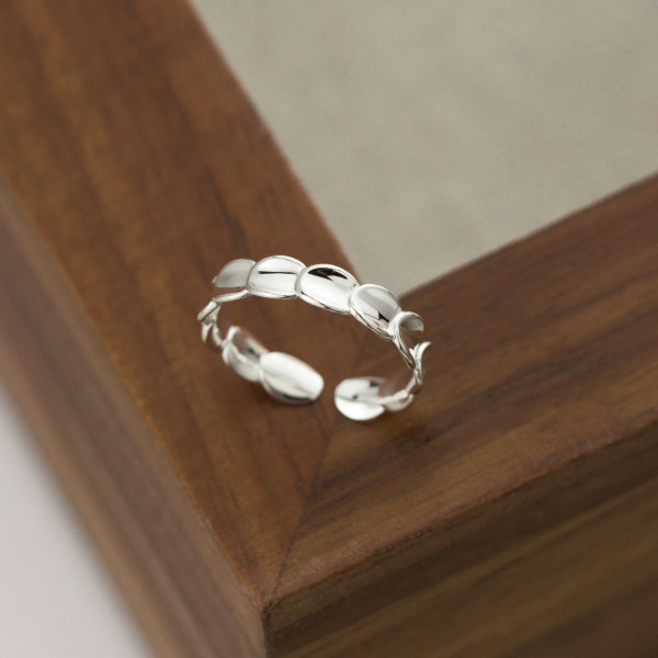 A41258 s925 silver geometric simple elegant plate trendy ring