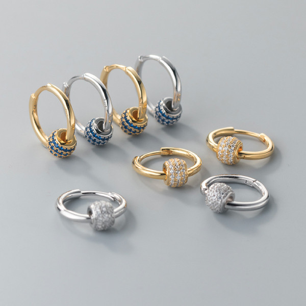 A37479 s925 sterling silver rhinestone grade elegant earrings