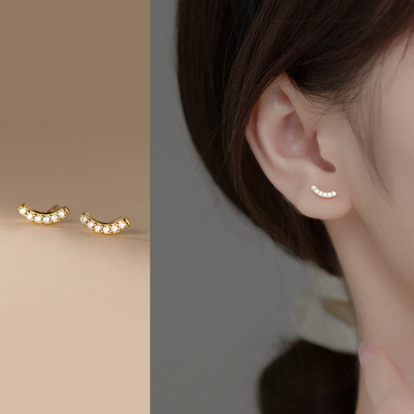 A35708 s925 sterling silver cute rhinestone earrings